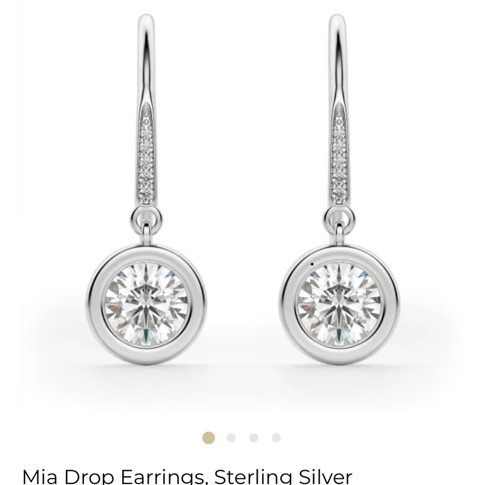 Mia Drop Earrings in Sterling Silver Diamond Nexus Diamond Simulate